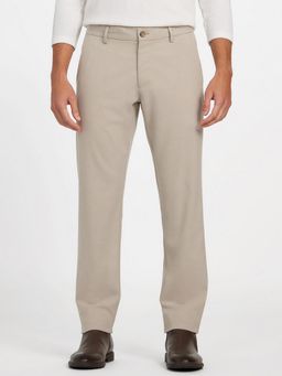 Guess - Men Beige Solid Slim Fit Trouser