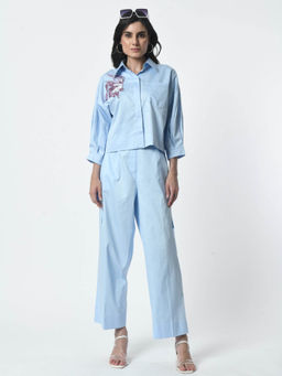 Sunanta Madaan - Blue Luxury Cotton Co-Ord (Set of 2)