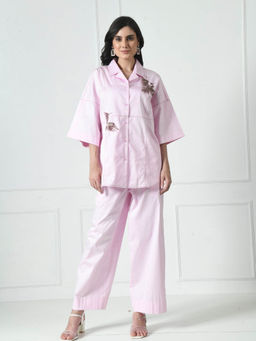 Sunanta Madaan - Pink Luxury Cotton Co-Ord (Set of 2)