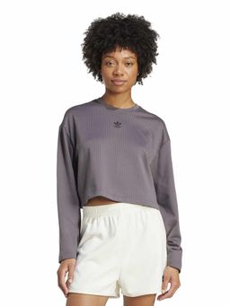 adidas Originals - Women Grey Winterized Wide Rib Long Sleeves T-shirt