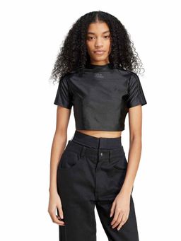 adidas Originals - Women Black Solid Baby Crop T-shirt