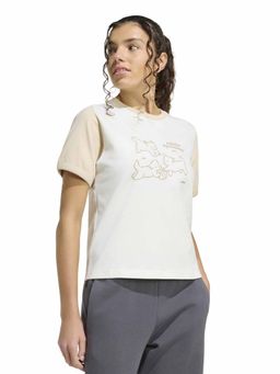adidas - Women White Pop Art Graphic Printed T-shirt