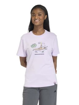 adidas - Women Lavender Doodle Graphic Printed T-shirt