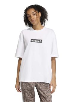 adidas Originals - Women White Cotton Aop Half Sleeves T-shirt