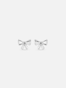 Mia by Tanishq - Sweet Bow Sterling Silver Studs Earrings
