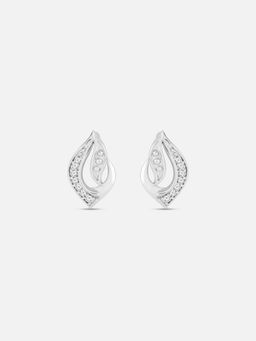 Mia by Tanishq - Artistic Twist Silver Stud Earrings