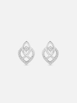 Mia by Tanishq - Dual Embrace Silver Stud Earrings