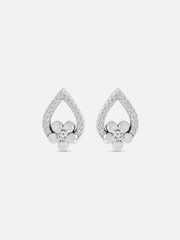 Mia by Tanishq - Floral Embrace Silver Stud Earrings