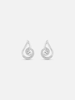 Mia by Tanishq - Delicate Curl Silver Stud Earrings