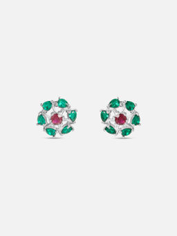 Mia by Tanishq - Vintage Regal Silver Stud Earrings