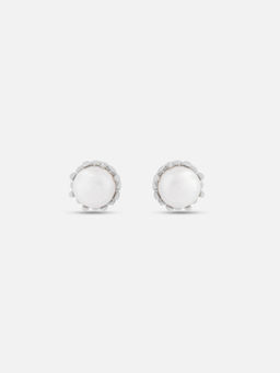 Mia by Tanishq - Gorgeous Pearl Silver Stud Earrings