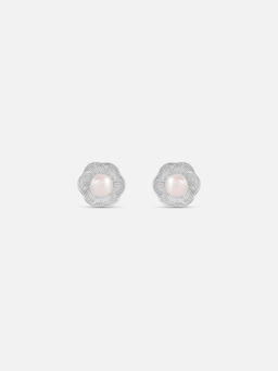 Mia by Tanishq - Artistic Pearl Silver Stud Earrings