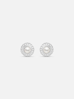 Mia by Tanishq - Vintage Pearl Silver Stud Earrings