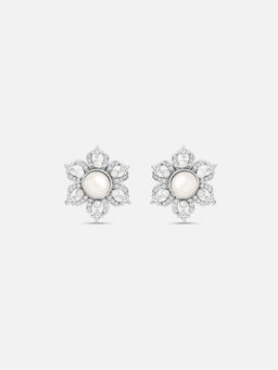Mia by Tanishq - Delightful Pearl Silver Stud Earrings