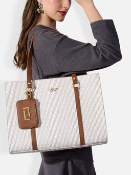 Lavie Luxe - Women's Workbox 15 Inch Laptop Tote Handbag (Off White) (L)