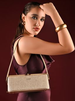 Lavie Luxe - Women's Parallel Frame Handbag (Beige) (S)