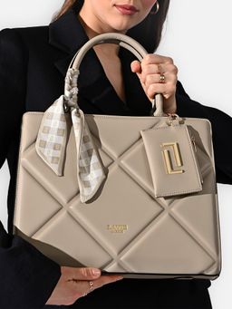 Lavie Luxe - Women's Quare Satchel Handbag (Beige)