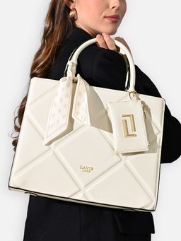 Lavie Luxe - Women's Quare Satchel Handbag (Off White)