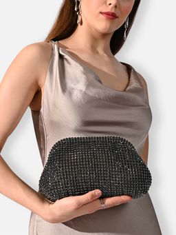 Lavie Luxe - Women's Gem Frame Sling Bag (Black)