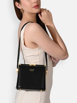 Lavie Luxe - Women's Glare Frame Frame Handbag (Black) (S)