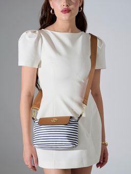 Lavie Signature - Women's Ls Stripes Sling Bag (Navy Blue)