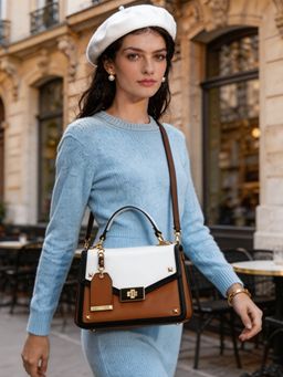Lavie Paris - Women's Ales Flap Sling Bag- White (SMALL)