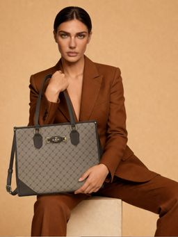 Lavie Paris - Women's Hugo Laptop Tote Bag with Detachable Strap- Khaki (LARGE)
