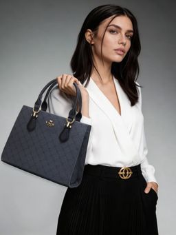 Lavie Paris - Women's Vivien Satchel Bag with Detachable Strap -Charcoal (MEDIUM)