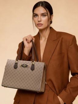 Lavie Paris - Women's Vivien Tote Bag with Detachable Strap -Khaki (LARGE)