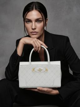 Lavie Paris - Women's Raymond Satchel Bag with Detachable Strap -Off White (MEDIUM)