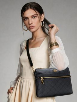 Lavie Paris - Women's Agnes Monogram Sling Bag -Charcoal (SMALL)