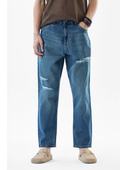 Snitch - Baggy Fit Distressed Blue Jeans