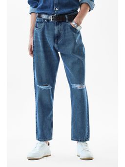 Snitch - Baggy Fit Distressed Blue Jeans