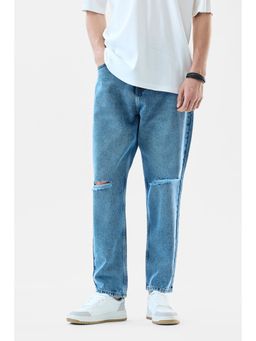 Snitch - Baggy Fit Distressed Blue Jeans