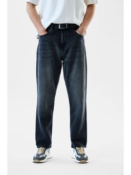 Snitch - Baggy Fit Mid Rise Dark Blue Jeans