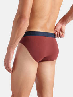 Jockey - Us59 Men Super Combed Cotton Elastane Solid Brief-Port