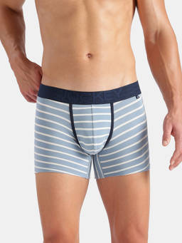 Jockey - Us68 Men Super Combed Cotton Elastane Stretch Striped Trunk-Faded Denim