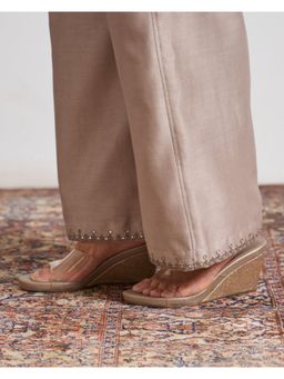 Vaaya - Grey Silk Chanderi Pants with Handwork
