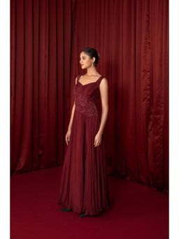Qunic - Crimson Aura Evening Gown