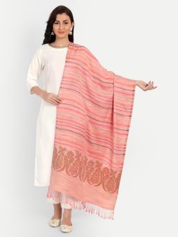 HK colours of fashion - Women Peach Striped Stole