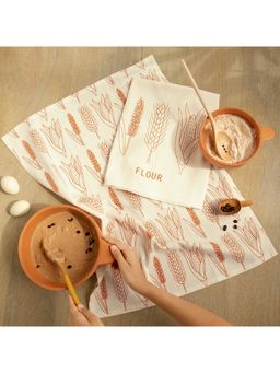 Ellementry - Flour Dish Towel Set Of Two Terracotta