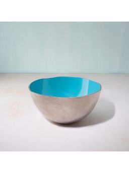 Ellementry - Teal Metal-Enamel Fusion Fruit Bowl- Medium