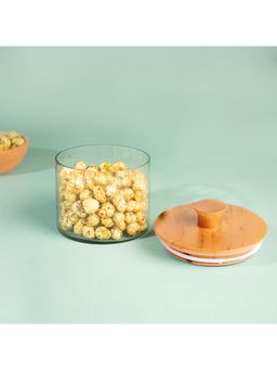Ellementry - Cadence medium glass jar with wooden lid