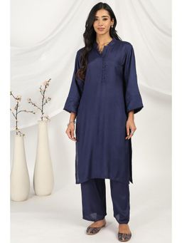TAHILIYA - Navy Blue Muslin Co-Ord (Set of 2)