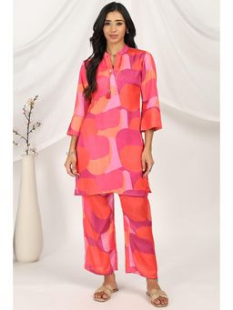 TAHILIYA - Orange Pink Digital Printed Modal Co-Ord (Set of 2)