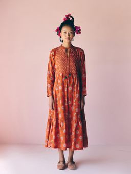 Prakriti Jaipur - Rust Midi Dress