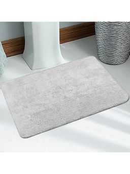 Saral Home - Light Grey Cotton Anti-Skid Bathmat - 60 x 100 cm