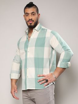 Instafab Plus - Mens Cotton Buffalo Check Shirt