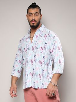 Instafab Plus - Mens Multicolour Abstract Print Shirt