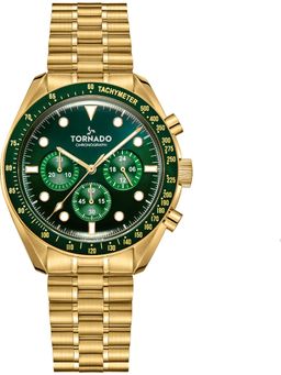 Tornado - Cosmic Chrono Chronograph Green Sunray Dial Watch (T22103-GBGH) (M)